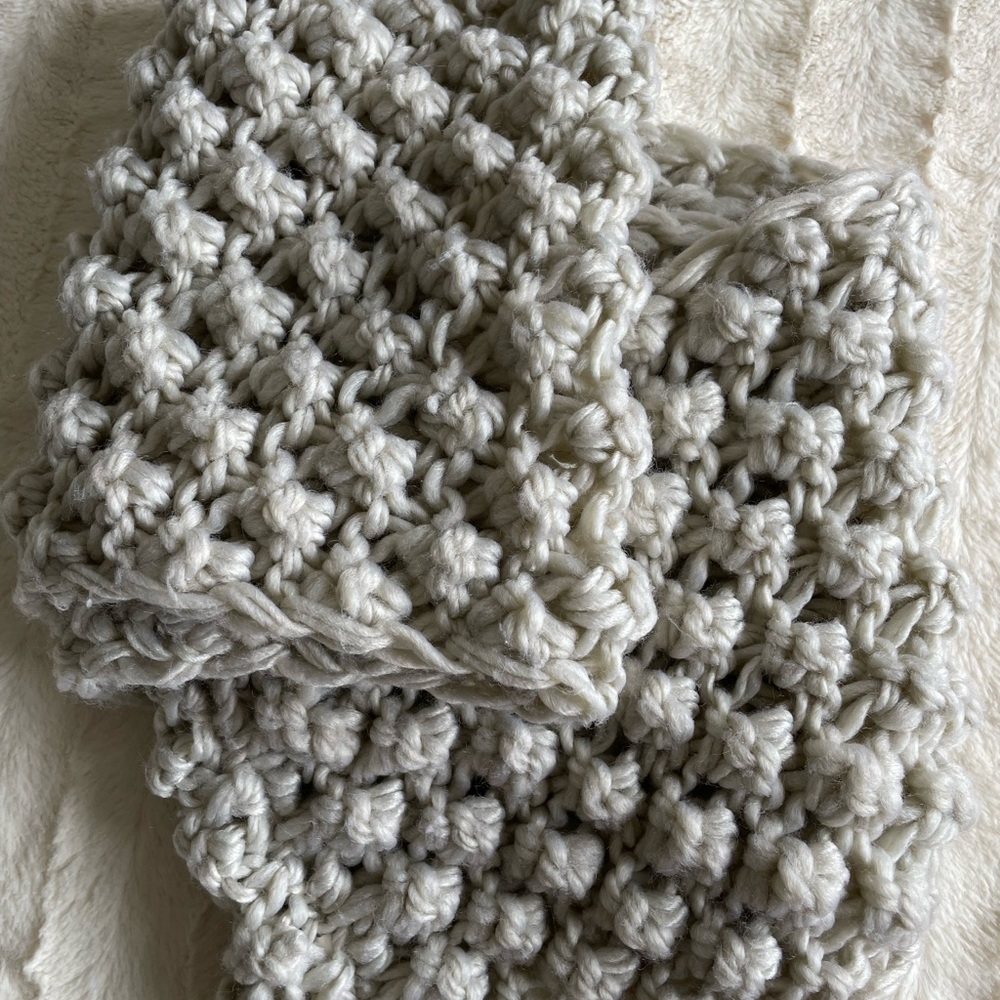 Beige Knit Circle Scarf